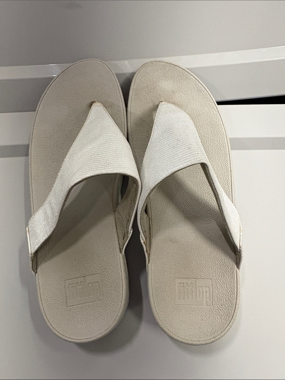 Comfort Canvas White Women's Sandal - Slip-On Beach Flip